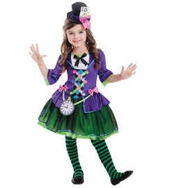 amscan amscan (PKT) (9903193) Child Girls Bad Hatter Costume (7-8yr)