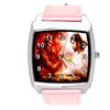 TAPORT Pink Leather Square Devil vs Jesus Watch