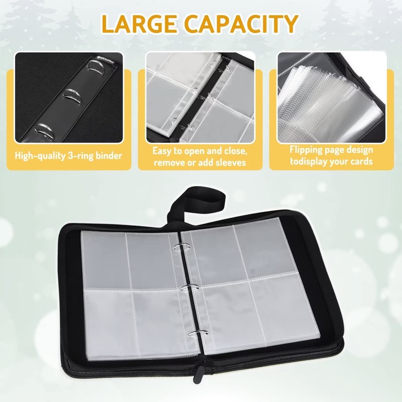 Bebomne Baseball Card Binder Holder 480 Pockets with 60 Removable