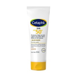 CETAPHIL® Sun FPS50+ Protector Solar en Gel Ligero con Color Ultra Matte, 50 ML, Piel Grasa y Sensible