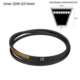 sourcing map A-95 Drive Belt 95 Inch Pitch Length Industrial Rubber Transmission Belt