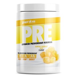 Per4m Pre Workout Powder 570g | Intense Pump, Sustained Energy and Mental Focus | with L-Citrulline, Beta Alanine & Caffeine with Added Hydration (Lemon Sherbet Fizz)