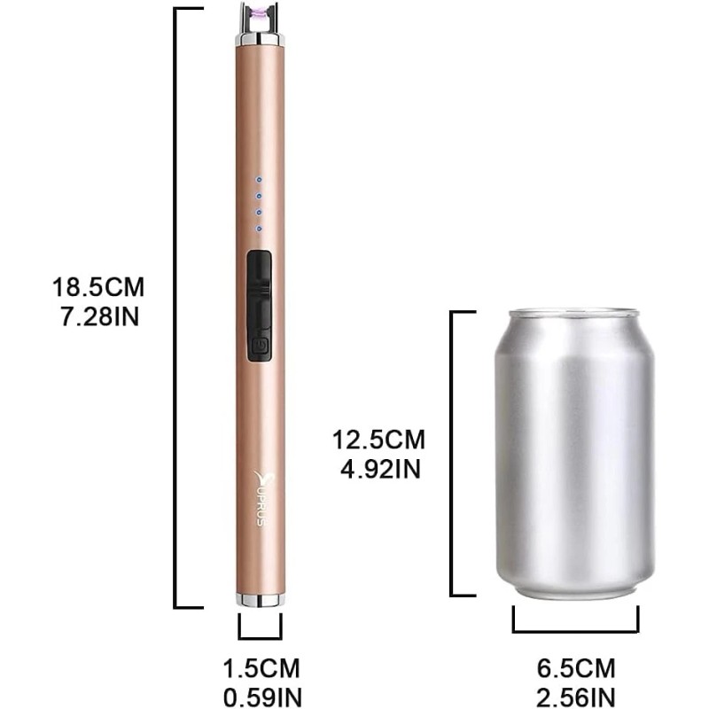 SUPRUS Electric Lighter Candle Type C Rechargeable Champagne Gold