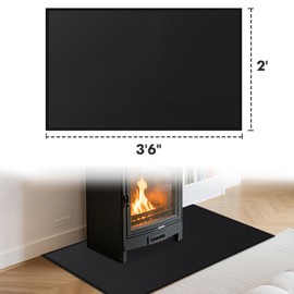 Health Rugs for Fireplaces Fire Resistant, 42x24x0.04 inch Fireproof Fireplace Mat Hearth Rug, Hearth Pads for Wood Stove Fireplace Indoor Outdoor, Protect Floors Carpets from Sparks Embers, Black