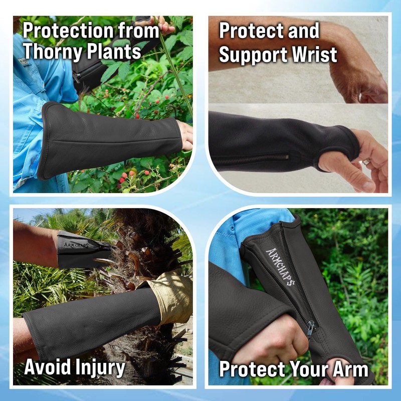 Arm Chaps Extended Elbow Leather Arm Guard - Arm Sleeve