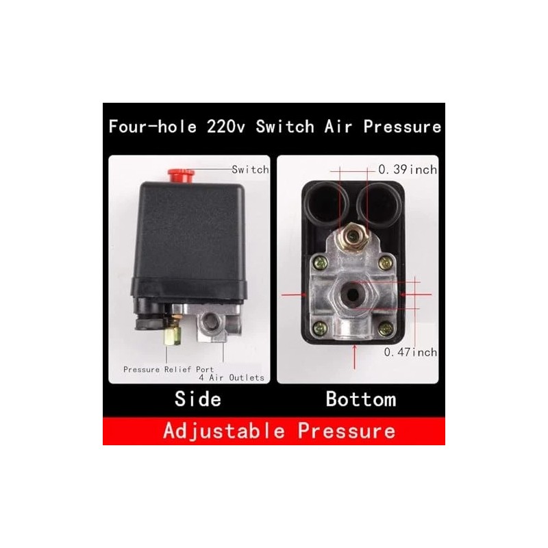 Wadoy Central Pneumatic Air Compressor Pressure Switch Control Valve U