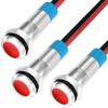 DaierTek LED Indicator Light 12V Waterproof Red Signal Light Waterproof