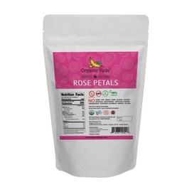 Organic Veda Dried Rose Petals, 7 oz - 100% Organic Edible Food Grade USDA Certified for Rose Water, Baking, Herbal Tea, Cosmetics, Decor, Bath, Toppings - Vegan, Non-GMO