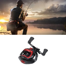 Fishing Reel, Saltwater Baitcaster Reels, Metal Portable Baitcasting Reel for Ice Fishing (Right Hand)