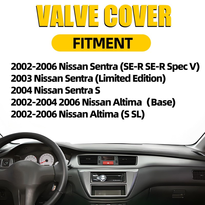 MILIPARTS Aluminum QR25DE Valve Cover Compatible with Nissan Altima Sentra