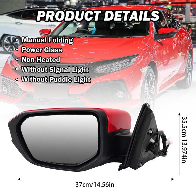 MOFOAP Driver Side View Mirror Compatible With 2016 2017 2018