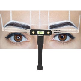 Plantilla Moldeadora de Tatuaje de Cejas, Regla de Plantilla de Maquillaje de Cejas de Acero Inoxidable, Plantilla de Microblading de Cejas Reutilizable para(Ⅳ (Regla de equilibrio de nivel))