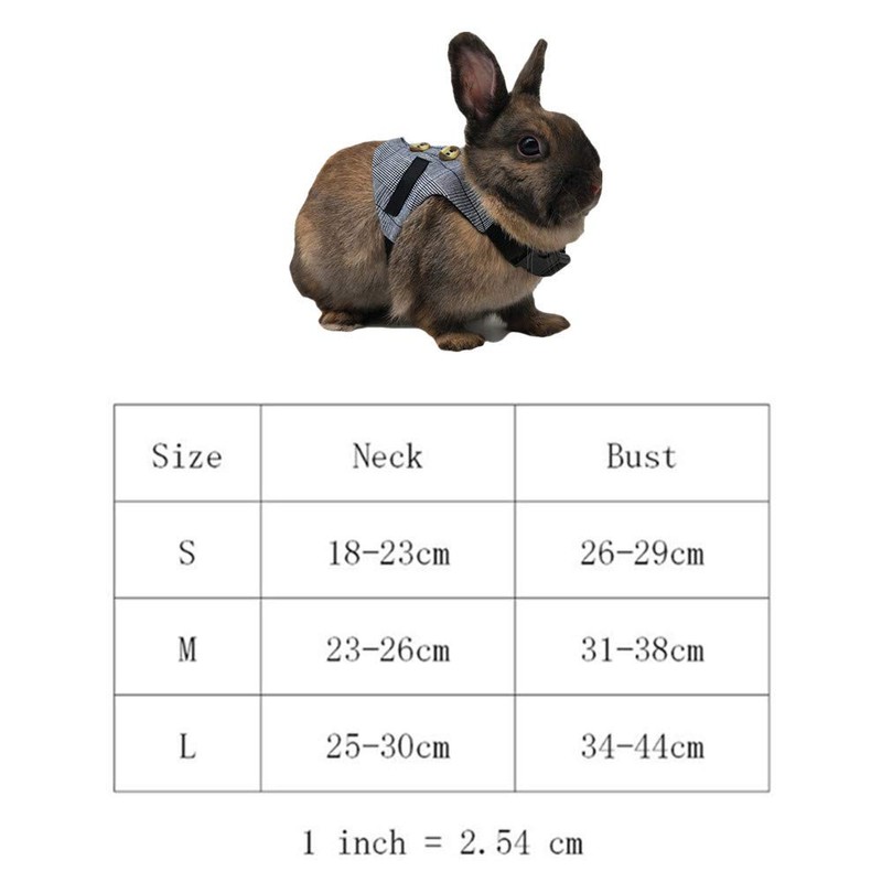 Rabbit Harness, Multipurpose Adjustable Soft Pet Rabbit Walking Harness Leash