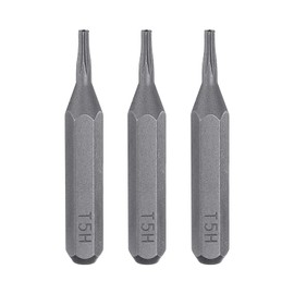 sourcing map 3pcs T5H Torx Screwdriver Bit 5/32" Hex Shank 28mm Length S2 Steel Magnetic Star 6 Point Head Hex Screw Driver Bits for Electric Manual Screwdrivers Precision Repair
