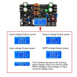 Buck Boost Converter, ZK-SJ20 DC-DC 300W 20A MPPT Boost Buck Voltage Converter CVCC LCD Display Step Up Down Power Supply Module Solar Charger