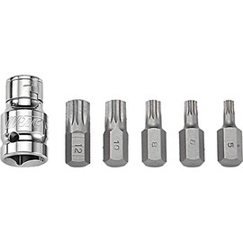 JTC JTC5365 5-Piece Triple Square Dodecahedral Bit Set, 0.5 inch (12.7 mm)