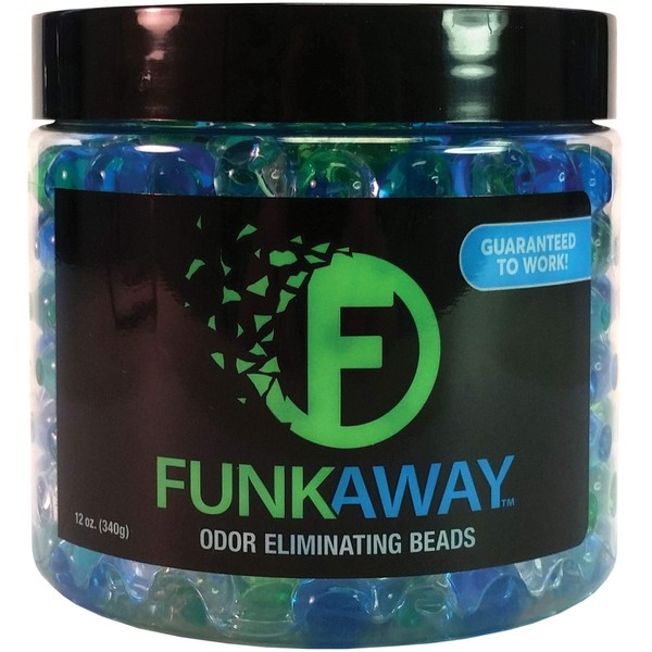 FunkAway Odor Eliminating Beads, 12 oz., 6 Pack, Supercharged Odor Absorbing Beads for the House, Car or Gym, Eliminate Smoke, Pet and Bathroom Odors for Long-Lasting Results