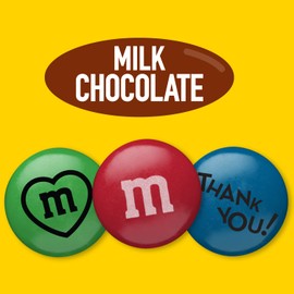 M&M'S Pre-Designed Thank You Milk Chocolate Candy - 5lbs Bulk Candy with Thank You Themed Graphics