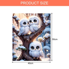 Paint by Numbers Children's Craft Set, DIY Painting by Numbers Adult Owls, DIY Animal Beginners, Hand Painted, Painting by Numbers Birds Animals, Numbers Crafts for Gifts and Home Decoration (40 x 50