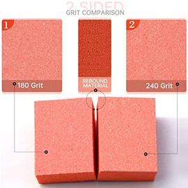 Maryton Mini bloques de pulidor de uñas, grano 180/240, pulidores de color naranja de calidad profesional de salón para uñas, pule las uñas antes de l