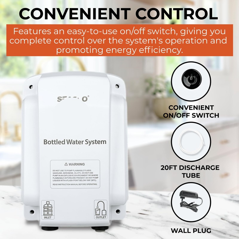 SEAFLO Bottled Water System - Convenient On/Off Switch, 20ft Discharge