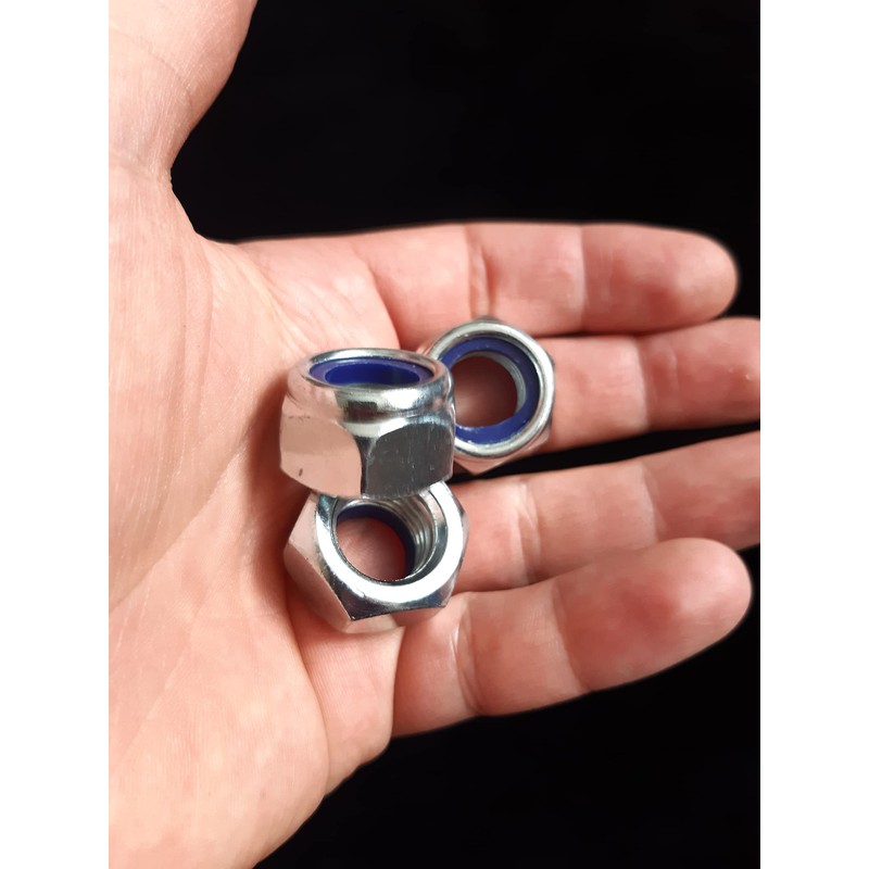 M16 Locking Nyloc Hex Nut 16mm Metal Steel Sheet Zinc
