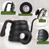 EFUTURETIME Gooseneck Kettle Gooseneck Kettle Black with Thermometer 1.2 L