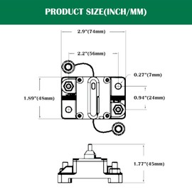 LENKRAD 120 Amp Marine Circuit Breaker Resettable 120A with Manual Reset Switch Button for Boat, Trolling, RV, Yacht, 12V - 48V DC, Waterproof, Surface Mount (120 Amp Boat Circuit Breaker)