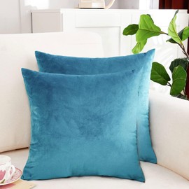 Mondiafy Velvet Throw Pillow Covers, 2 Pack Pillow Cases 18x18, Cozy Farmhouse Decorative Cushion Covers for Sofa Couch Bed Chair Home Decoration