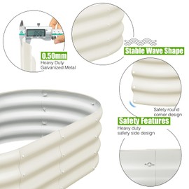 SnugNiture Galvanized Raised Garden Bed, 4x2x1ft Oval Metal Planter Box for Planting Outdoor Plants Vegetables