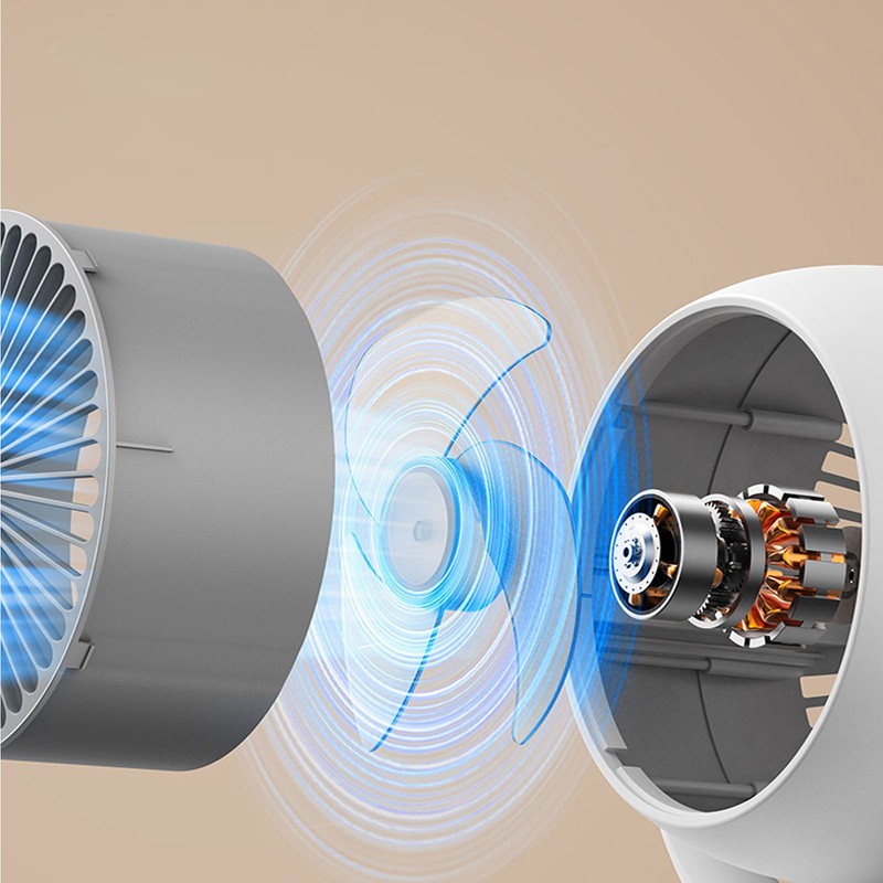Table Fan 4 Speed Modes Stable Base Ultra Quiet Rechargeable