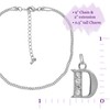 Spinningdaisy Double Line Rhinestone Crystal Initial Anklet (D-Silver)
