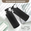 Large Soap Dispenser for Bathroom, Matte Black Resin 2 Pcs