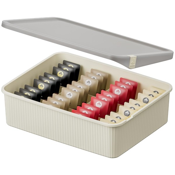 12-Compartment Fixed-Divider Plastic Storage Box with Lid – Sleek Drawer