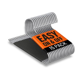 Pants Hangers for Men- 15 Metal Pant Hangers Non Slip Open Ended Trouser Hanger