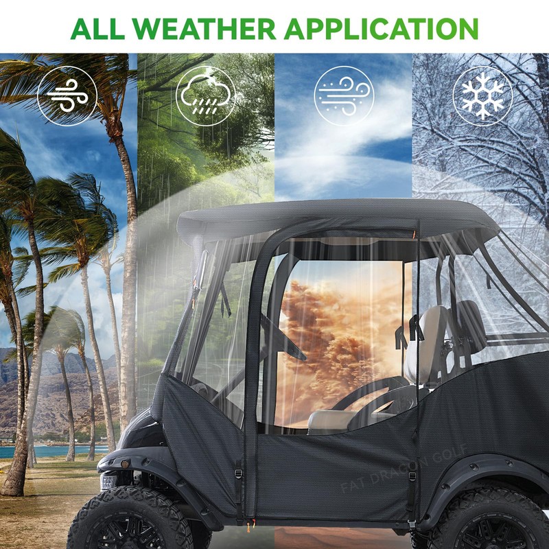 Panglong 4 Passenger Club Car Precedent Enclosure, 600D Polyester Golf