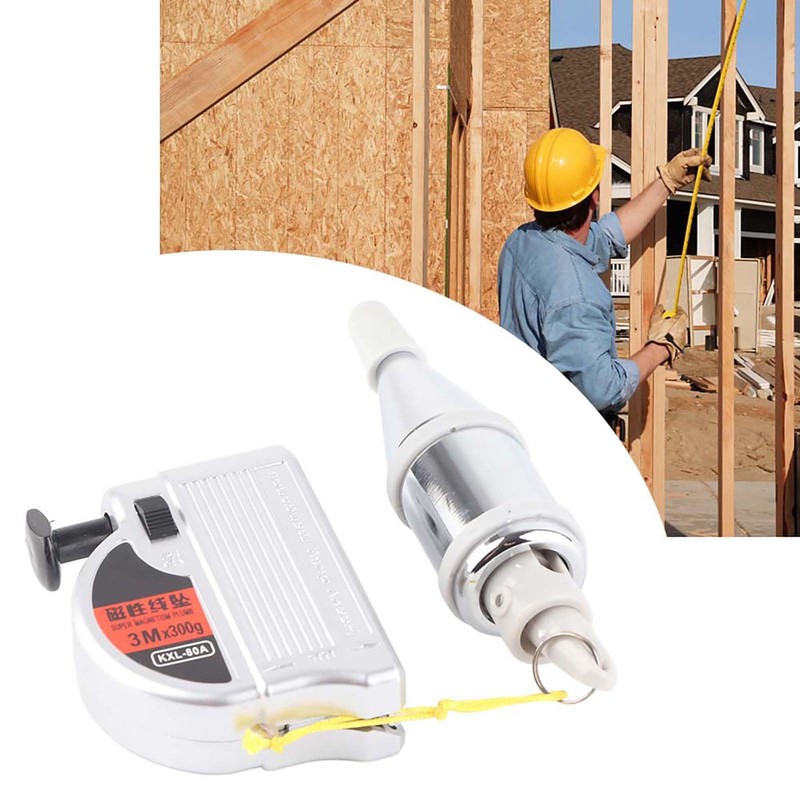 Magnetic Plumb Bob, Automatic Hanging Wire Hammer,Plumb Bob Setter 3/6m