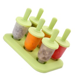 Ice Lolly Mould, DIY Ice Cream Popsicle Moulds, Pack of 6 Ice Lolly Moulds, Reusable for Children (Cylindrical)