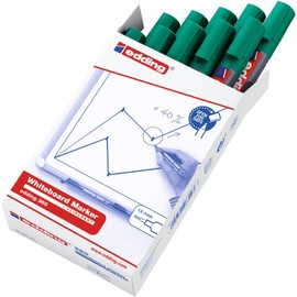 edding 360 whiteboard marker - green - 10 whiteboard pens - round tip 1.5-3 mm - whiteboard pen dry wipe - for whiteboards, flipcharts, pinboards, magnetic and memo boards - sketchnotes - refillable