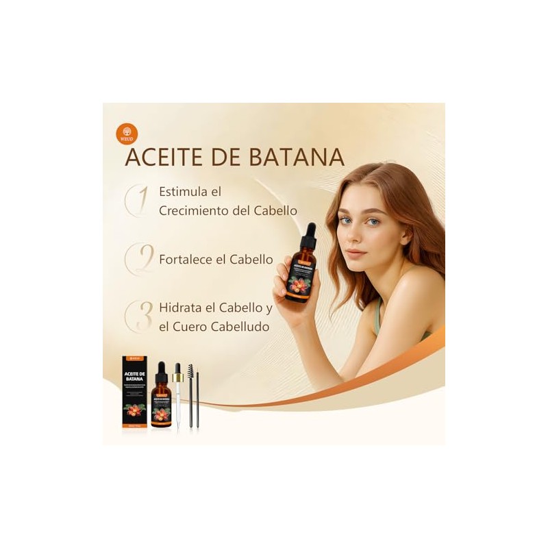 WEUD 4PCS Aceite de Batana Original, Batana Oil Hecho En