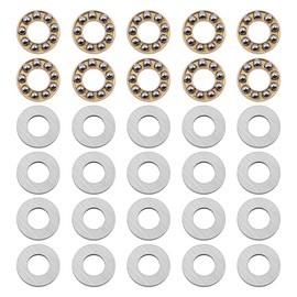 10 Pcs NUZAMAS 6x12mm Miniature Thrust Axial Metal Ball Bearing Small and Micro Flat Thrust Ball Bearings Steel Pressure Bearings for Door and Window Hinges
