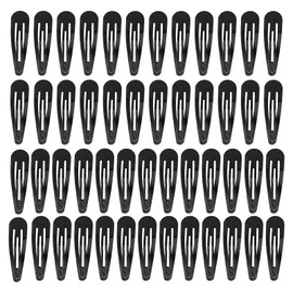 HFZRZFH 50 Pieces Black Metal Snap Hair Clips,No Slip Metal Snap Hair,Pins Accessories for Women, Girls, Kids.various hairstyles such as ponytails, curly, or straight hair.
