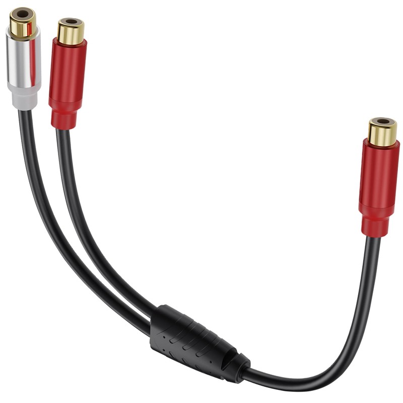 Tunghey 2Pack RCA Splitter Cable, 1 Female to 2 Female
