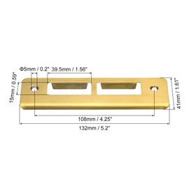 uxcell Door Strike Plate, 132mm x 41mm 201 Stainless Steel Latch Deadbolt Strike Plate for Door Frame Door Jamb, Gold