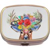 Deer Flowers Antlers Brass Rectangle Pill Box