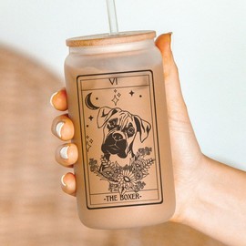 Dog Tarot Card Tumblers, dog mom tumbler,:_Boxer
