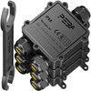 PEBA IP68 Waterproof Cable Junction Box, 3-Way Outdoor Cable Connector,