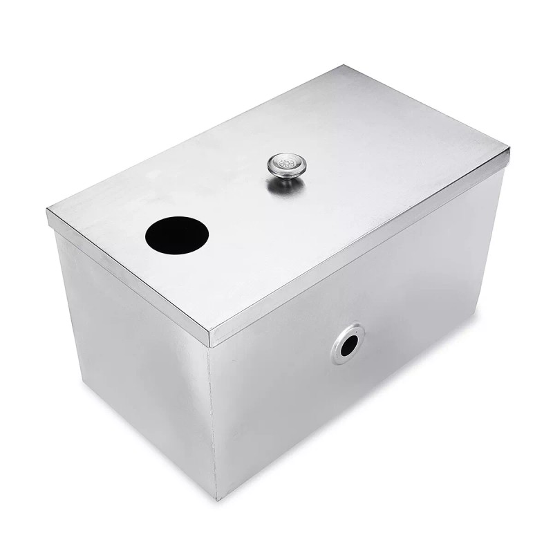 dtangor Commercial Grease Trap 8LB Stainless Steel Interceptor Restaurant Kitchen