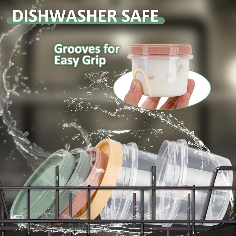 8 Oz Small Food Containers with Lids, 24 Pack, 1-Cup