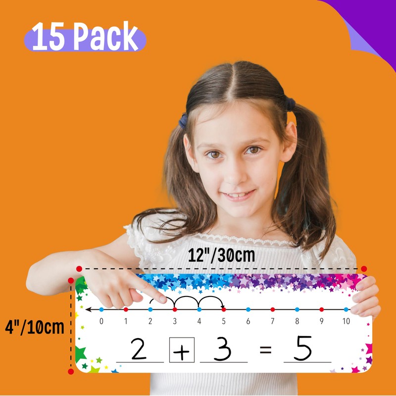 15 PCS Number Line Dry Erase Boards, Writable and Erasable